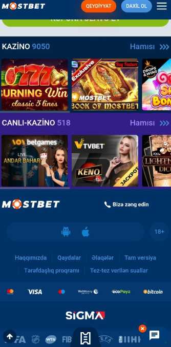 Mostbet AZ ⭐️ bukmeker və kazino Mostbet rəsmi sayt giriş